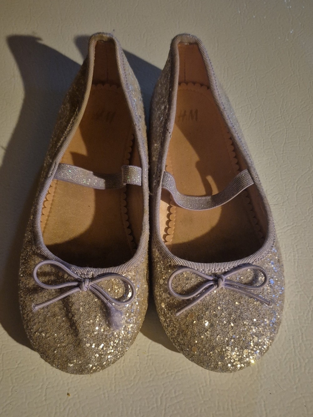 H&M Girls Glitter Mary Jane Flats - Light Purple